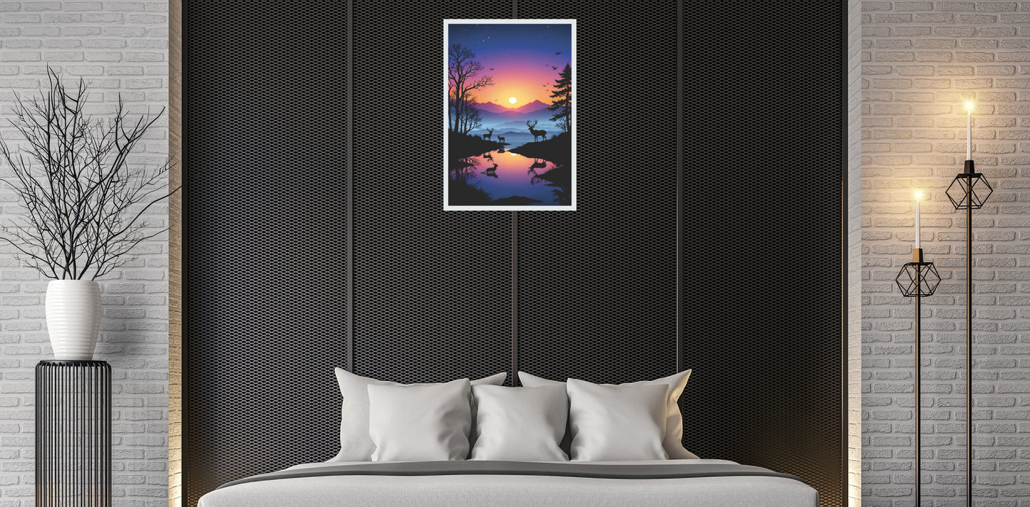 Deers staring wall Art