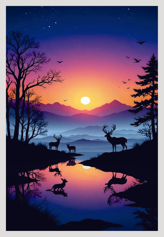 Deers staring wall Art